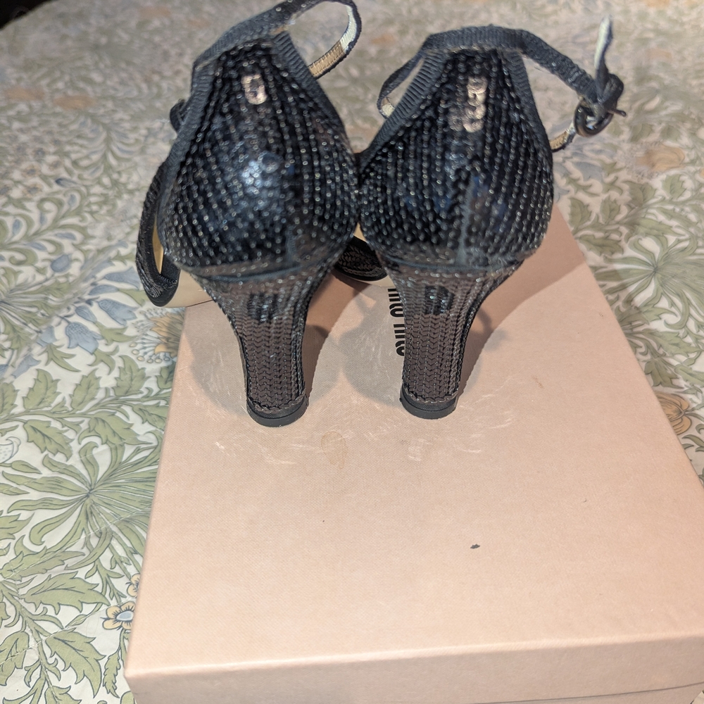 Miu Miu Black Sparkle Women's Heels - Picture 8 of 15